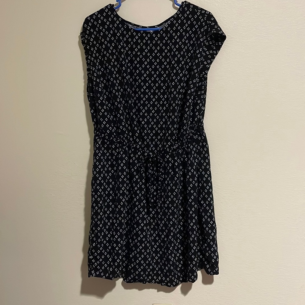 Old Navy Black and White Patterned Dress 1X